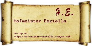Hofmeister Esztella névjegykártya
